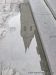 St. Louis Cathedral steeple reflection