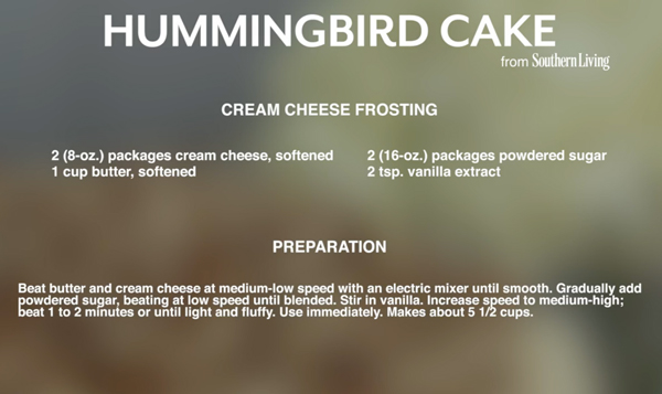 Hummingbird Cake Icing